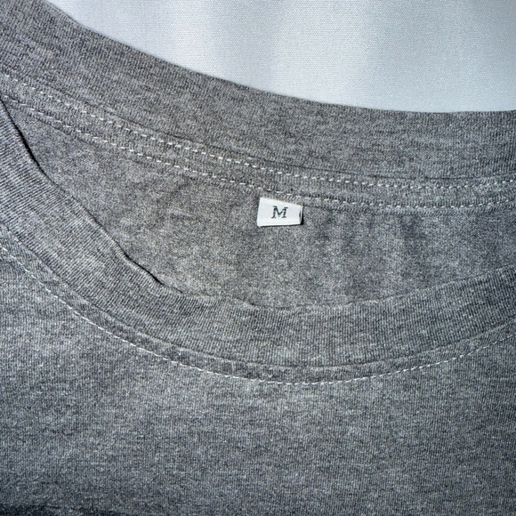 American Flag Gray Graphic T-Shirt with Blue Stripe - Picture 2 of 3